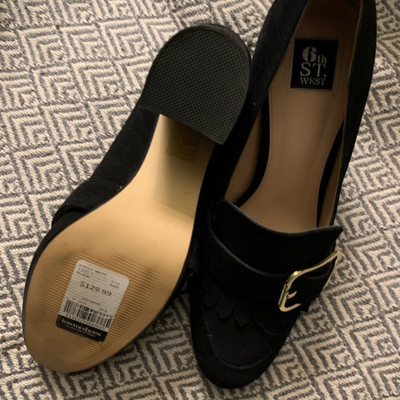 Beautiful stacked-heel loafers with buckle detail from Town Shoes as new! - Picture 2 of 4